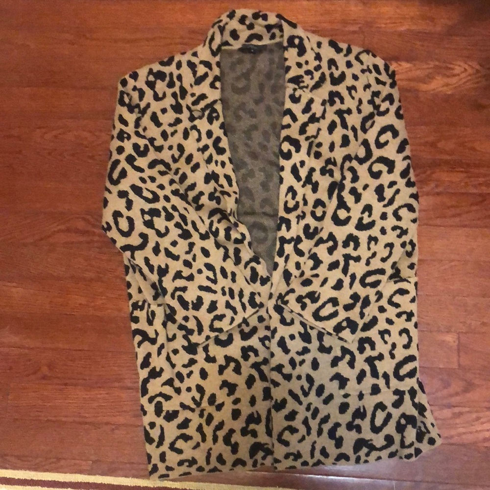 JCREW leopard sweater blazer